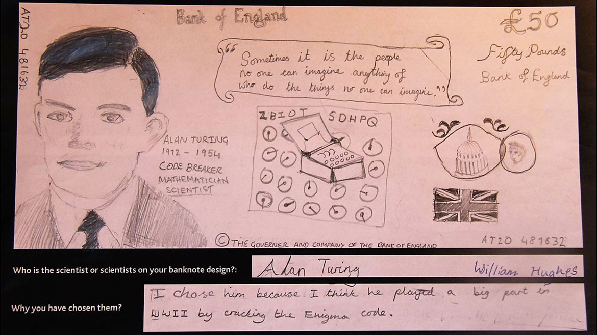 £50 banknote design by Newton Prep School