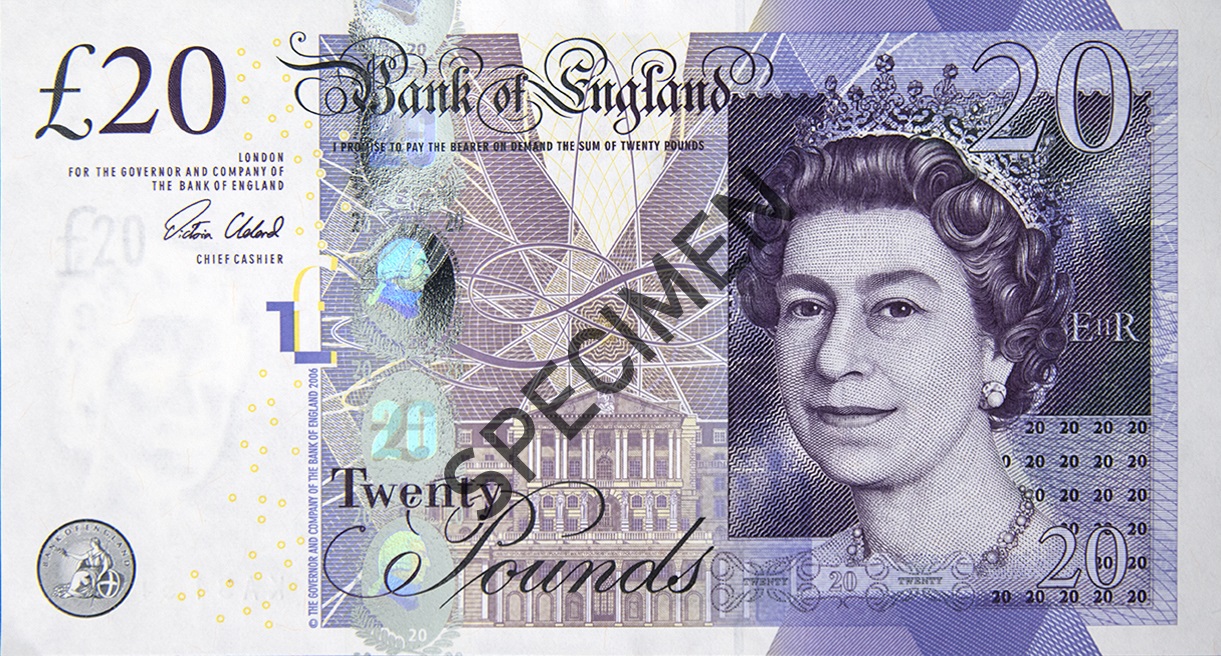 Front of twenty pound note