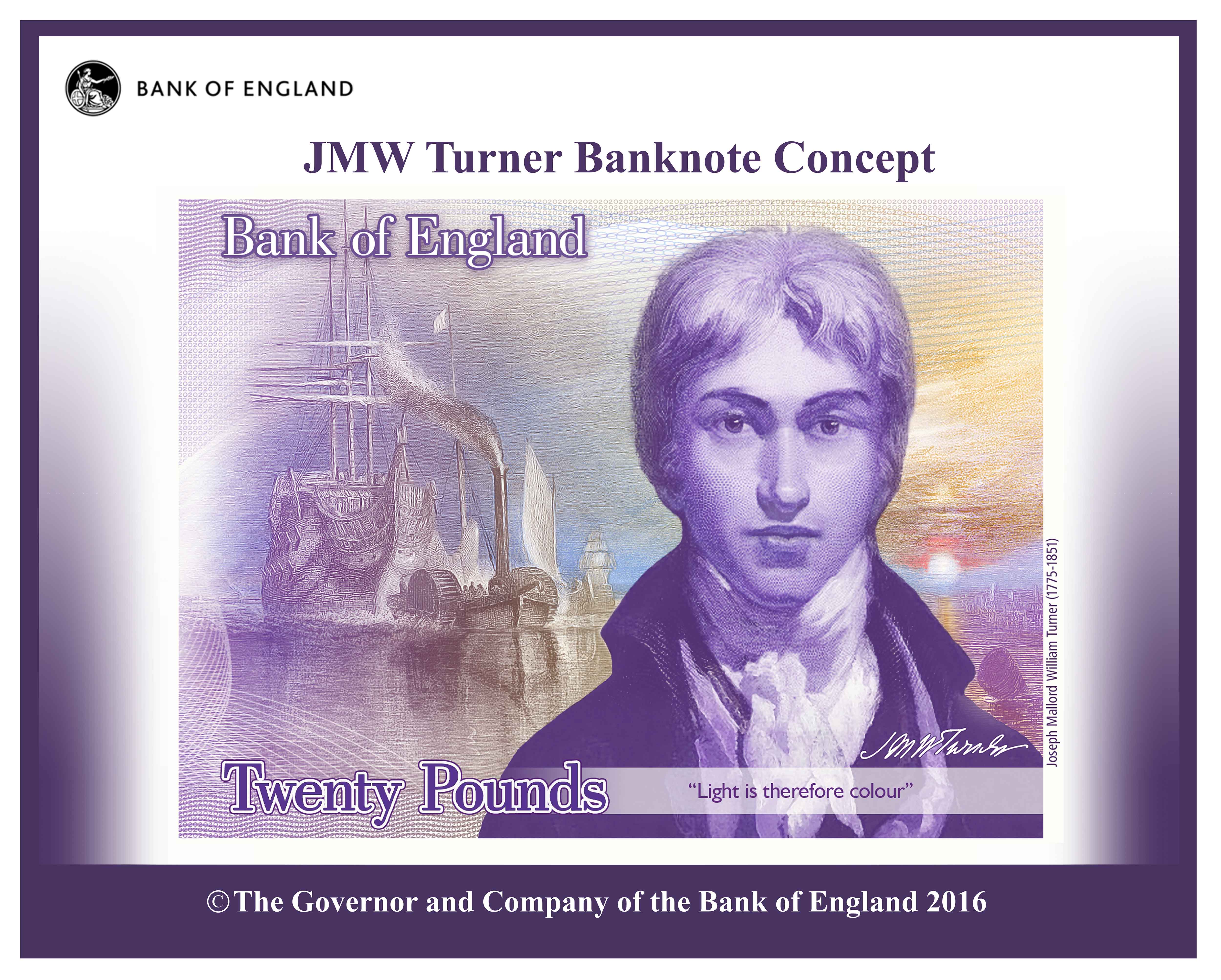Concept image of the polymer twenty pound note