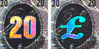 Hologram image change security feature