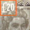 Watermark on the front and back of the twenty pound note