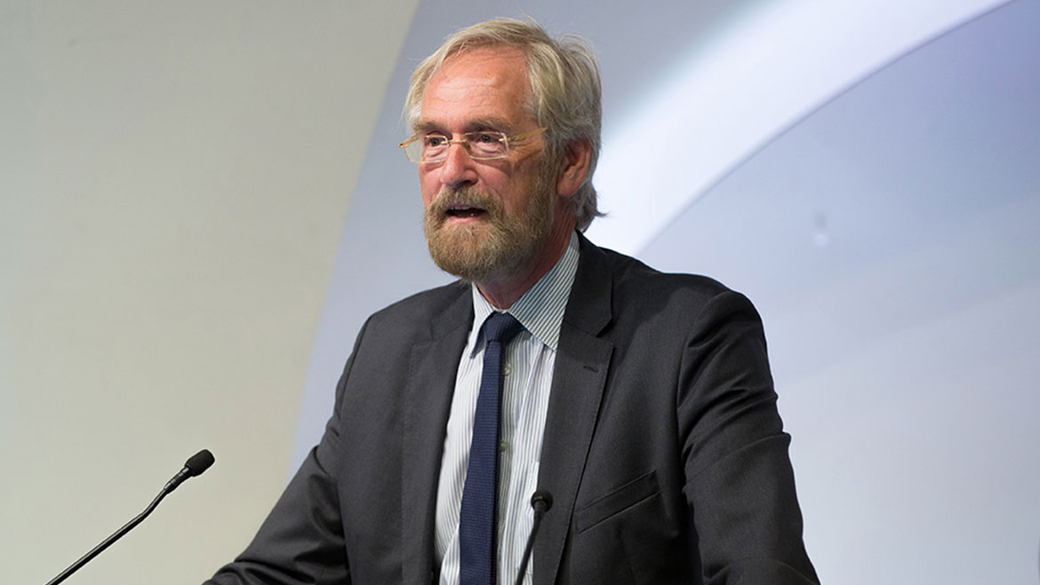 Peter Praet speaking at the conference