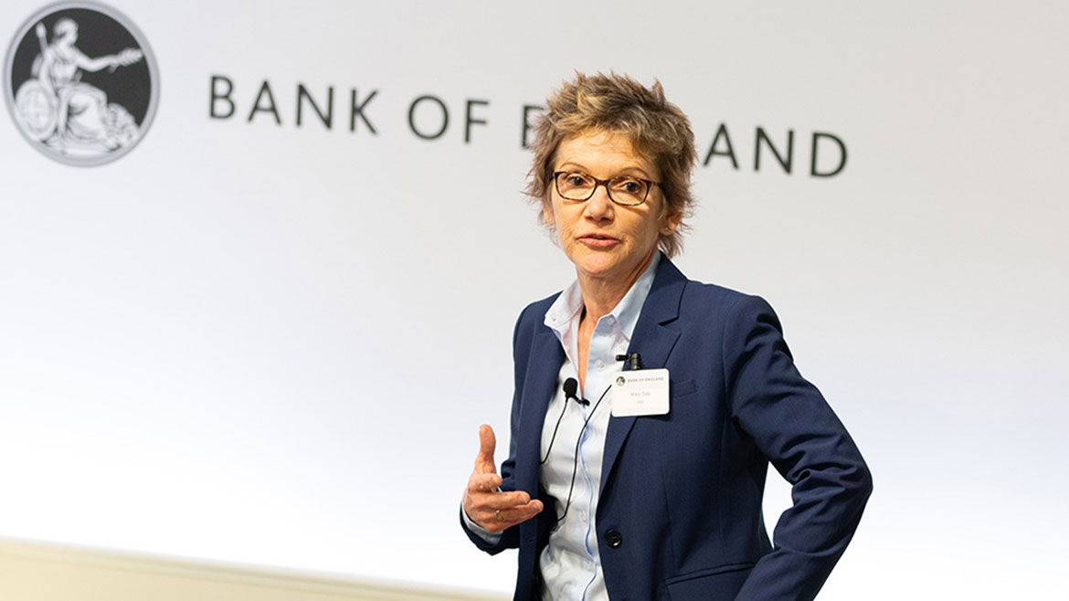 Mary Daly speaking at the conference