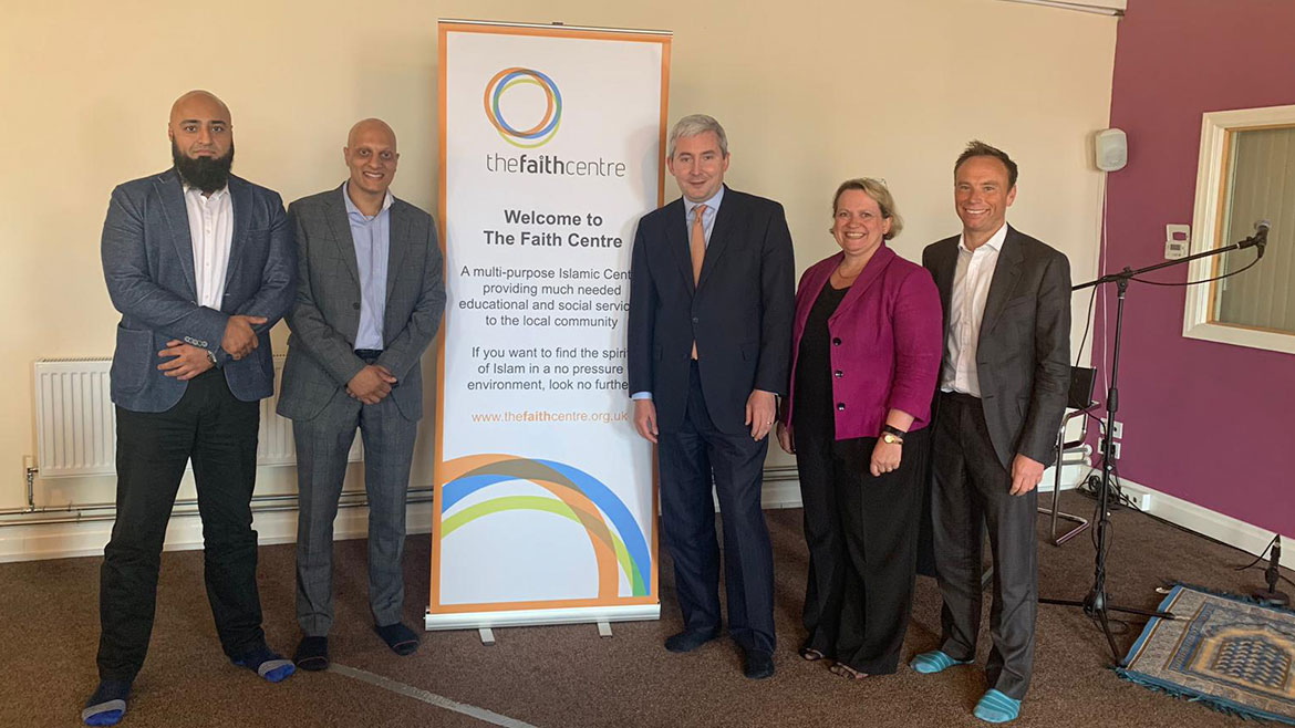 Alex Brazier at the faith centre during a community forum in Bradford