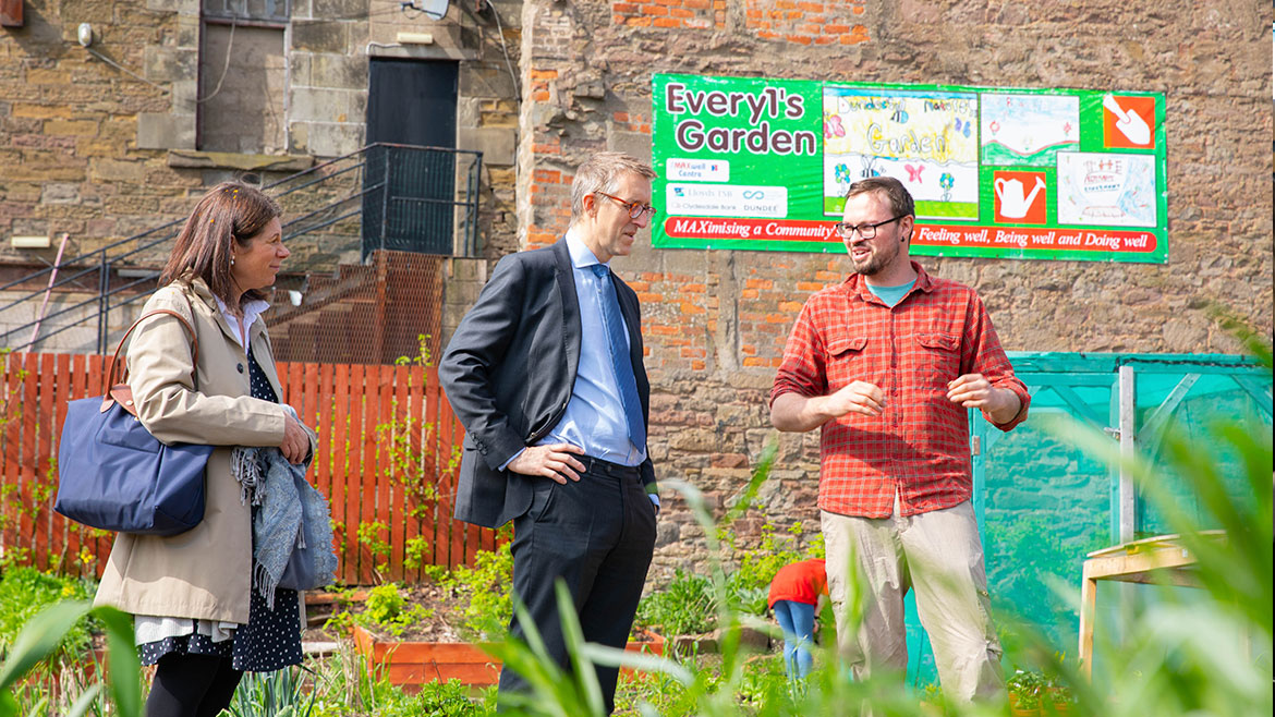 Deputy Governor Sam Woods at the MAXWELL street gardens and community centre