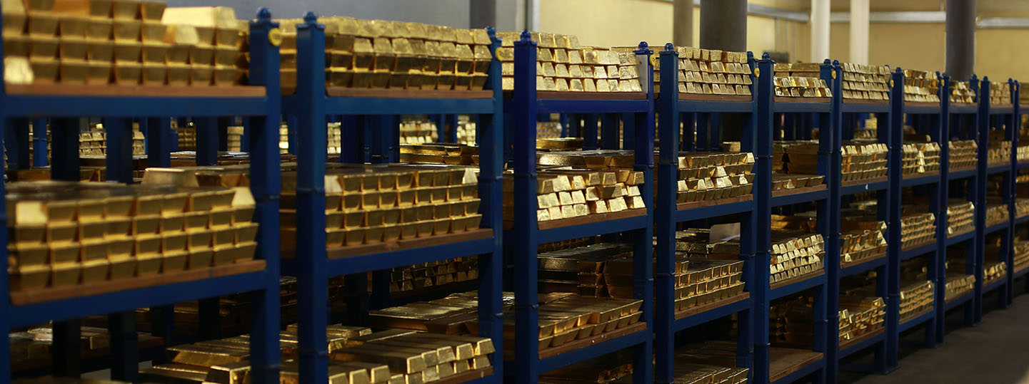 Gold bars held in the Bank of England vault