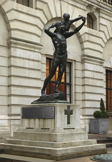 Statue of St. Christopher and the Holy Child on his shoulder