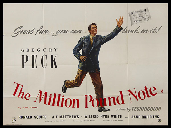 Bank in movies film poster for The Million Pound Note