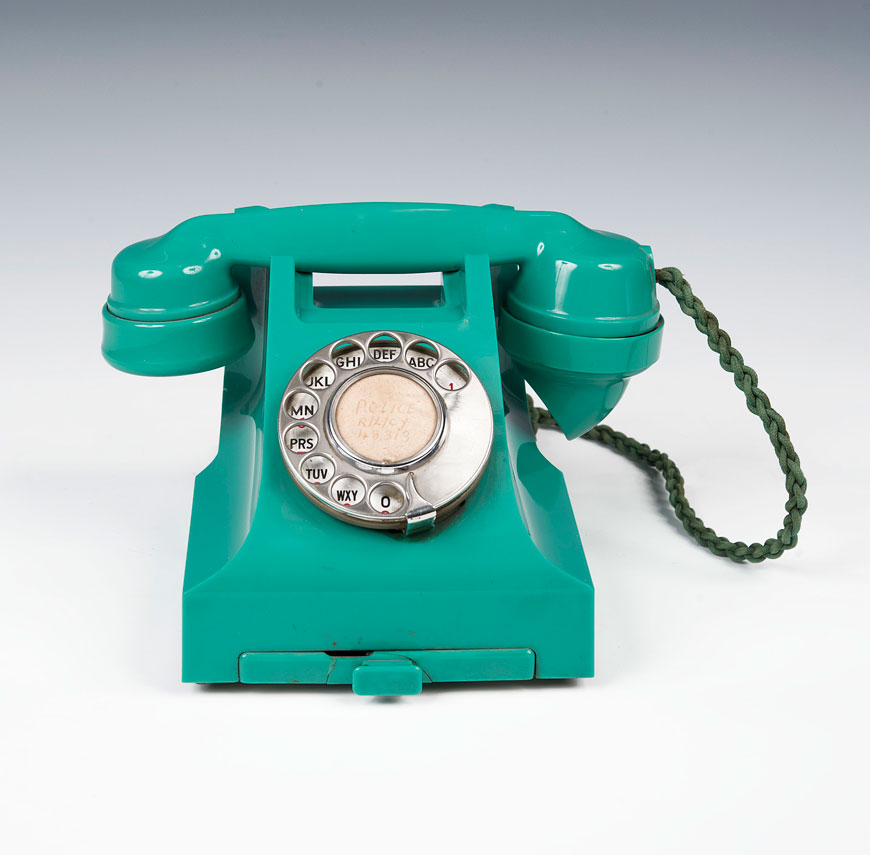 Old telephone made of bakelite