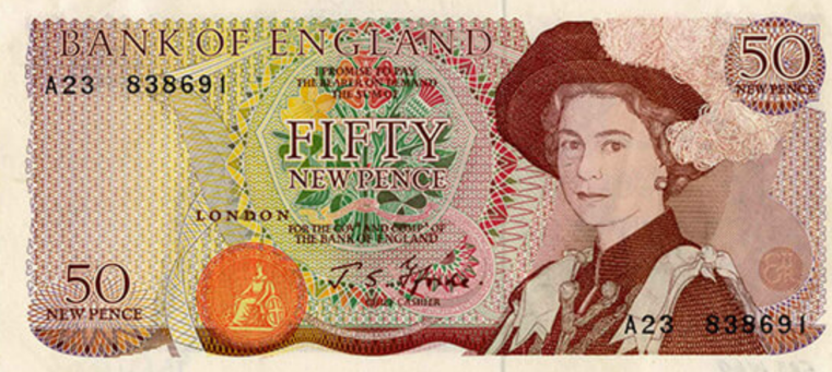 Harry Eccleston’s portrait of the Queen for the 50p note