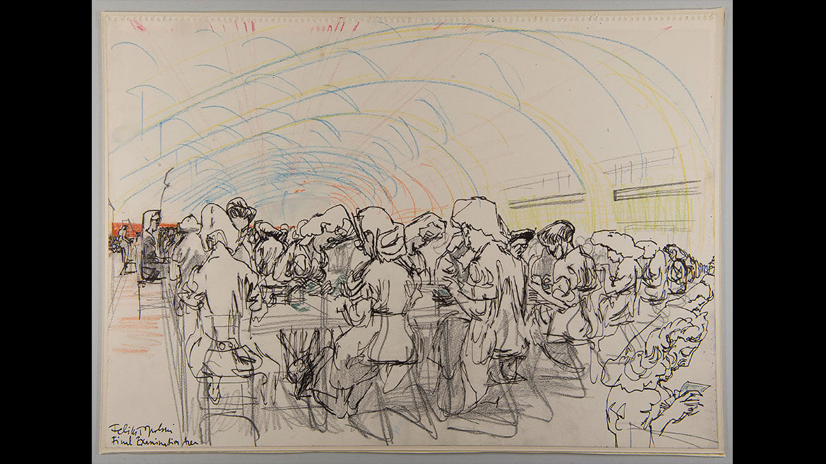 Feliks Topolski, Final Examination Area, 1957