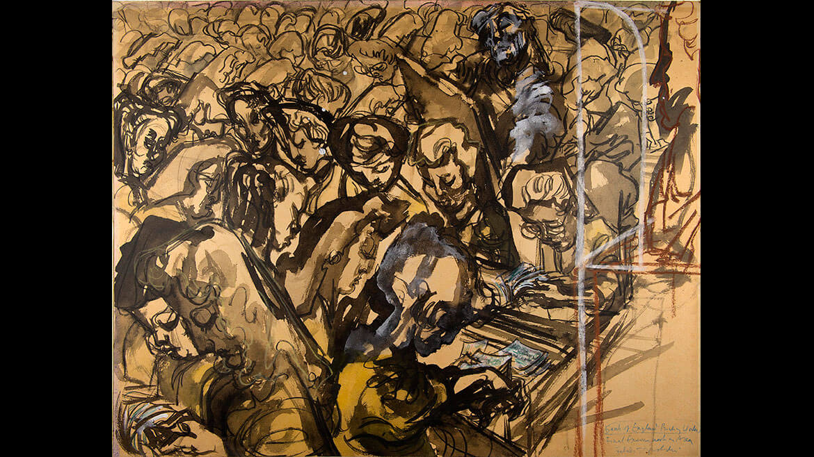 Feliks Topolski, Final Examination Area, 1957