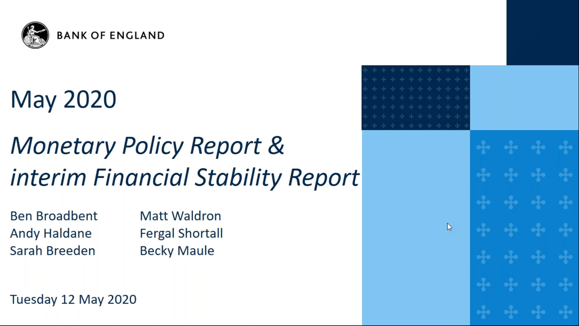 Bank of England Agency briefing
