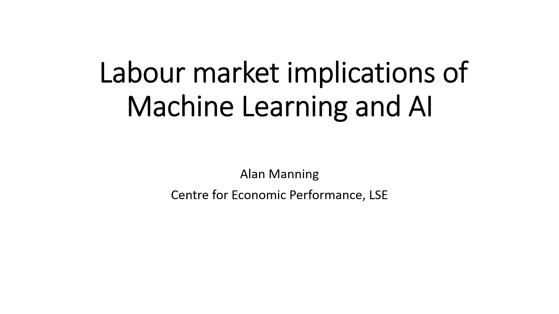 Alan Manning recording for AI conference