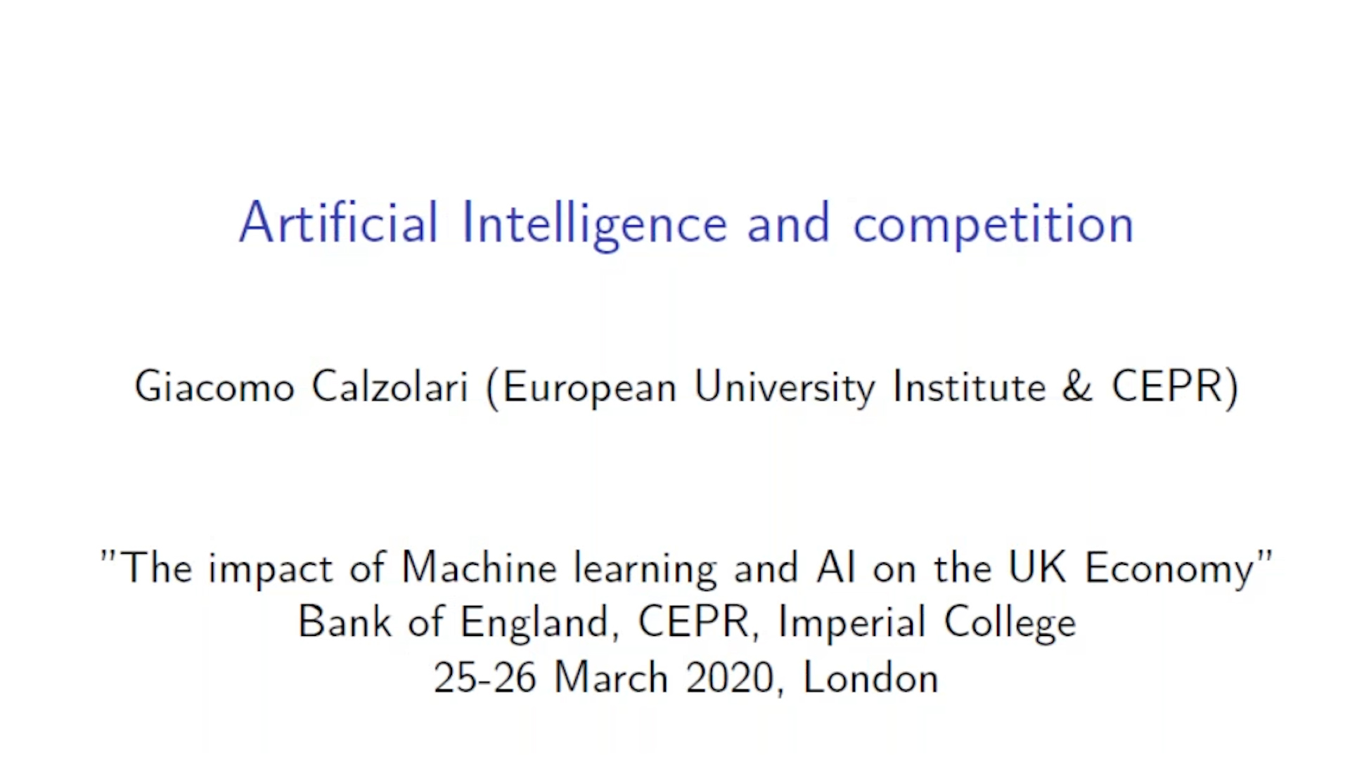 Giacomo Calzolari recording for AI conference