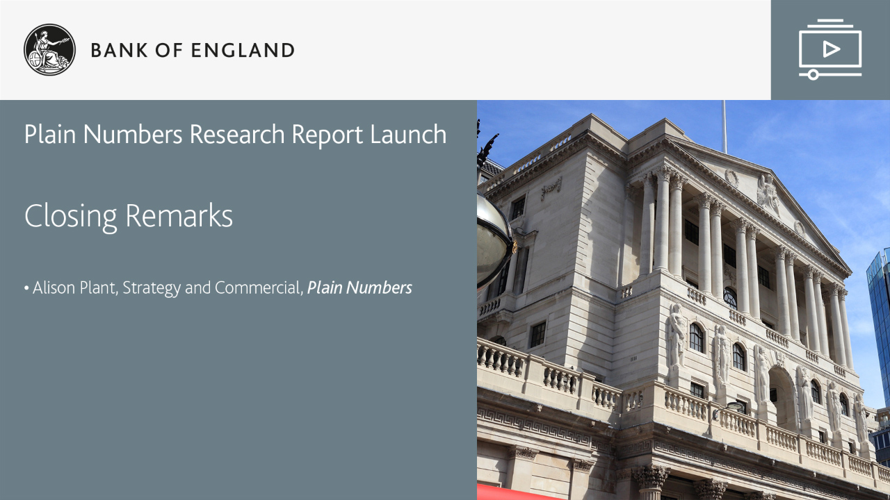 Plain numbers event - Closing Remarks